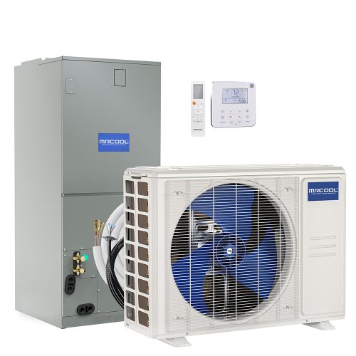 MRCOOL Central Ducted Hyper Heat 36K BTU, 16 SEER, Ducted Air Handler and Heat Pump Condenser (CENTRAL-36-HP-230A00) 