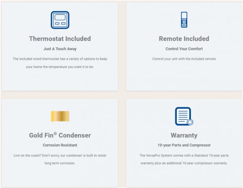 MRCOOL Versa Pro 36,000 BTU 3-Ton 16.9 SEER2 Central Ducted Heat Pump Split System with Thermostat 